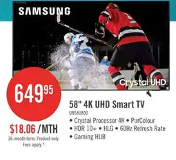 The Brick SAMSUNG 58 U8000 Crystal 4K UHD Smart Tizen OS TV (UN58U8000FFXZC) - 2025 Mode offer