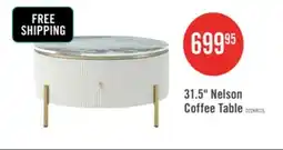 The Brick Nelson 31.5 Modern Round Coffee Table With 2 Storage Drawers, Off White offer