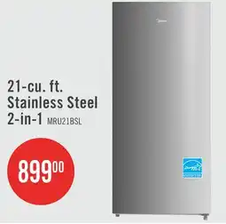 The Brick Midea 21 Cu. Ft. Convertible 2-in-1 Upright Refrigerator-Freezer - Stainless Steel - MRU21B6ASL offer