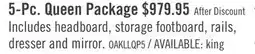 The Brick Oakley 5pc Bedroom Set with Storage Bed, Dresser & Mirror, Made in Canada, Natural - Queen Size offer