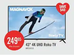 The Brick Magnavox 43 4K Ultra HD Roku Smart TV offer