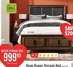 The Brick Kane Platform Storage Bed with Headboard & Frame, Vegan Leather, Brown - Queen Size offer
