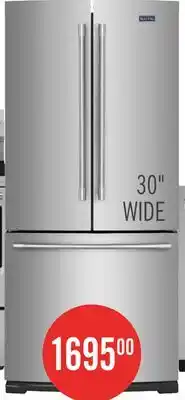 The Brick Maytag 30 19.6 Cu. Ft. French-Door Refrigerator - Fingerprint Resistant Stainless Steel - MFB2055FRZ offer