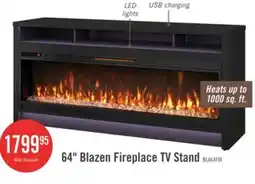 The Brick Blazen 64 Electric Fireplace TV Stand with Storage for TVs up to 70 - Black offer