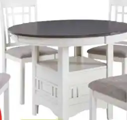 The Brick Dena 5pc Dining Set with Table & Chairs, 42-60W Extension, Round - Dove Grey offer