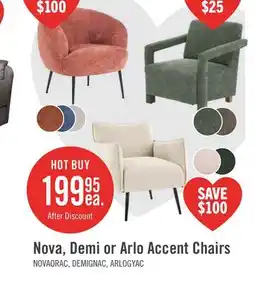 The Brick Nova 28.7 Boucle Fabric Accent Chair - Orange offer