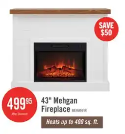 The Brick Mehgan 43.8 Modern Electric Fireplace - White & Brown Two Tone offer