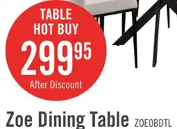 The Brick Zoe Dining Table with Glass Top, Metal Geometric Base, 47W Round - Black offer