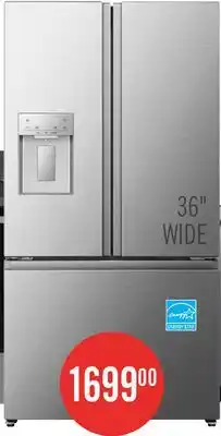The Brick Hisense 36 22.4 Cu. Ft. French-Door Refrigerator - Stainless Steel - RF225C3CSEI offer