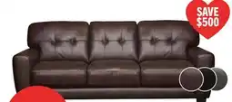 The Brick Curt 85 Genuine Leather Sofa with Button Tufting - Brown offer