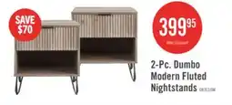 The Brick Dumbo Modern 20 Fluted Nightstand in Black (1-Drawer) - Set of 2 offer