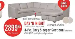 The Brick Envy 3-Piece Right-Facing Chenille Fabric Sleeper Sectional with Storage Chaise - Fog Grey offer