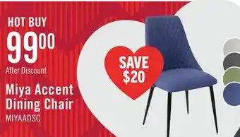 The Brick Miya Dining Chair with Polyester Fabric, Metal - Navy Blue offer