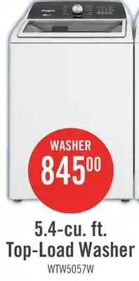 The Brick Whirlpool 5.4 Cu. Ft. Top-Load Washer - White - WTW5057LW offer
