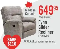 The Brick Made in Canada Fynn 40 Chenille Fabric Glider Reclining Chair - Dove Grey offer