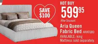The Brick Aria Upholstered Platform Bed in Grey Fabric, Tufted - Queen Size offer