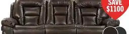 The Brick Leo 87.5 Leather-Look Fabric Reclining Sofa - Walnut Brown offer
