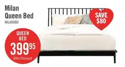 The Brick Milan Platform Bed with Headboard & Frame, Mid-Century Modern, Black - Queen Size offer