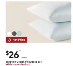 Sleep Country Egyptian Cotton Pillowcase Set offer