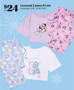 Giant Tiger Licensed 2 piece PJ set offer