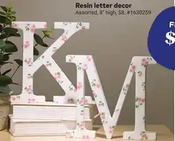 Giant Tiger Resin letter decor offer