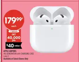 Shoppers Drug Mart APPLE AIRPODS 4th GENERATION with CHARGING CASE offer