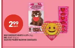 Shoppers Drug Mart Milk Chocolate Hearts & Lips (30g). Milk Heart (57g) or Selected Palmer Valentine Chocolates offer