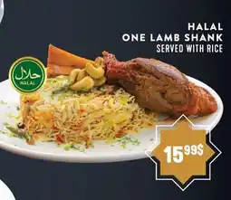 Marché Adonis HALAL ONE LAMB SHANK SERVED WITH RICE offer