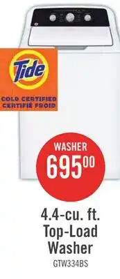 The Brick GE 4.4 Cu Ft. Top Load Washer – White - GTW334BMRWS offer