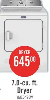 The Brick Maytag 7.0 Cu. Ft. Electric Dryer - White - YMED4205SW offer