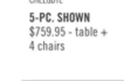 The Brick Chelsea 5pc Dining Set with Table & 4 Taupe Chairs, 60W - Walnut Brown offer