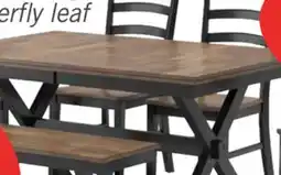 The Brick Raven 6pc Dining Package with 60-78W Extension Table, Bench & 4 Chairs - Two-Tone Black & Brown offer