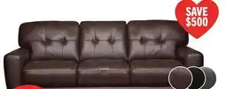The Brick Curt 85 Genuine Leather Sofa with Button Tufting - Grey offer
