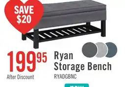 The Brick Ryan 43.5 Storage Bench with Bottom Shelf - Dark Grey offer