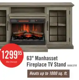 The Brick Manhasset 63 Electric Fireplace TV Stand with Storage for TVs up to 70 - Valley Pine offer