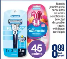 Jean Coutu PERSONNELLE Selected disposable razors with blade cartridges offer
