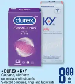 Jean Coutu DUREX, K•Y Selected condoms, rings and lubricants offer