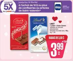 Jean Coutu LINDT • Lindor • Swiss Classic Selected chocolate bars offer