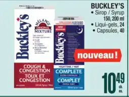 Jean Coutu BUCKLEY'S Syrup offer