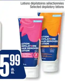 Jean Coutu PERSONNELLE Selected depilatory lotions offer