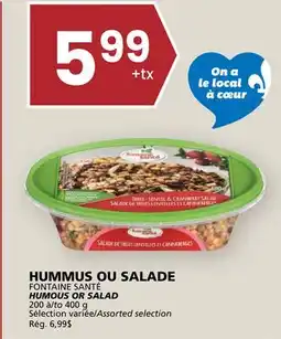 Rachelle-Bery Grocery FONTAINE SANTÉ HUMOUS OR SALAD offer