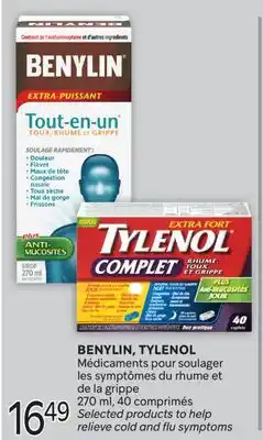 Brunet RHUME ET TOUX BENYLIN, TYLENOL Médicaments pour soulager les symptômes du rhume et de la grippe offer