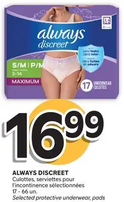 Brunet ALWAYS DISCREET Culottes, Serviettes pour l'incontinence sélectionnées offer