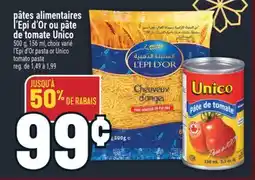 Marché Adonis Pâtes alimentaires l'Epi d'Or ou pâte de tomate Unico | L'Epi d'Or pasta or Unico tomato paste offer