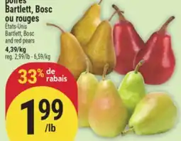 Marché Adonis Poires Bartlett, Bosc ou rouges | Bartlett, Bosc and red pears offer