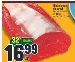 Marché Adonis FILET MIGNON DE BOEUF | BEEF BUTT TENDERLOIN offer