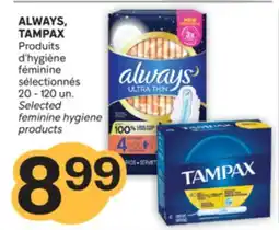 Brunet ALWAYS, TAMPAX Produits d' hygiène féminine sélectionnés offer