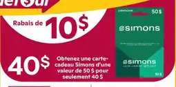 Brunet CARTE CADEAU SIMONS offer