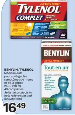 Brunet BENYLIN, TYLENOL Médicaments pour soulager les symptômes du rhume et de la grippe offer