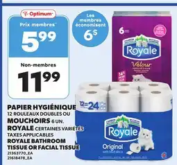 Provigo ROYALE BATHROOM TISSUE OR FACIAL TISSUE, 6 UN offer